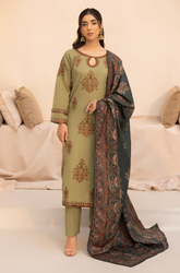 Mohagni- Winter 3PC Dhanak Embroidered Suit - SU0074